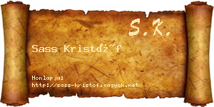 Sass Kristóf névjegykártya