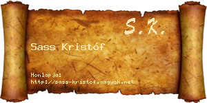 Sass Kristóf névjegykártya