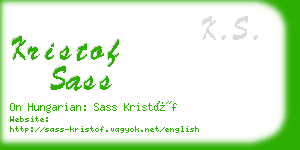 kristof sass business card